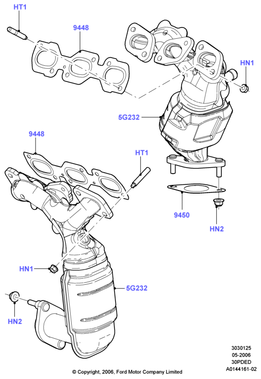 Выпускной коллектор, 3.0 V6 DOHC 24v Duratec