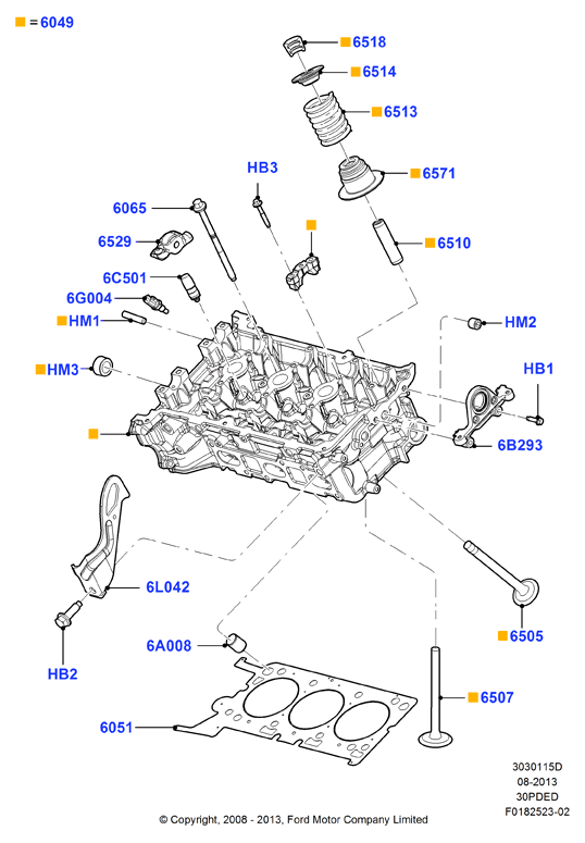 Головка цилиндров, 3.0 V6 DOHC 24v Duratec