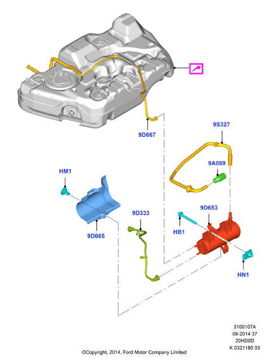 Система улавливания паров топлива, 2.0L IVCT Turbo