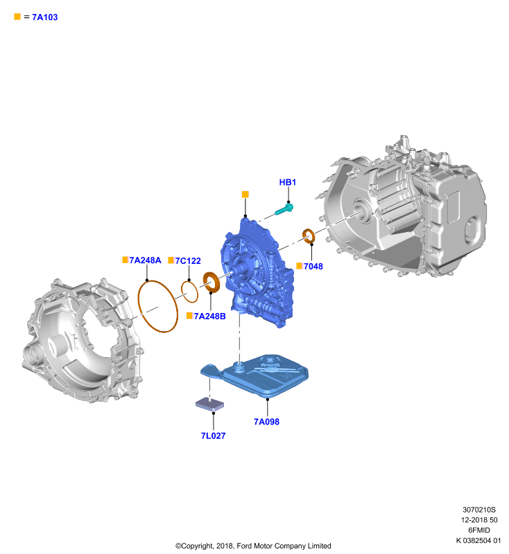 Насос коробки передач в сборе, 6F 6 Speed Mid Range Auto