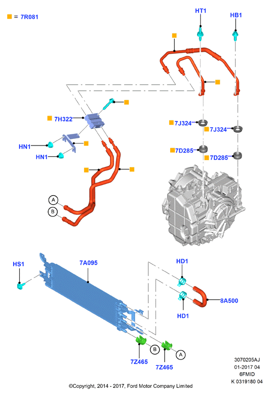 Системы охлаждения коробки передач, 6F 6 Speed Mid Range Auto