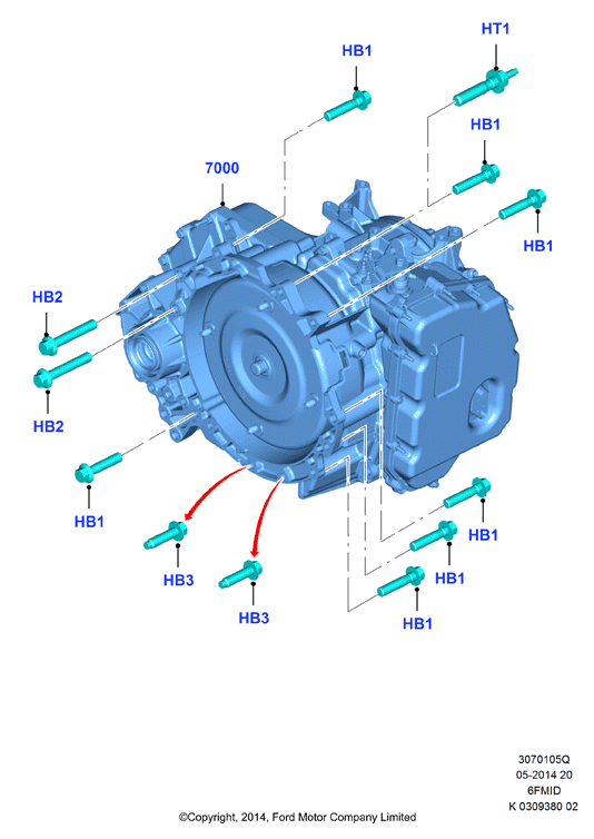 Коробка передач и привод спидометра, 6F 6 Speed Mid Range Auto