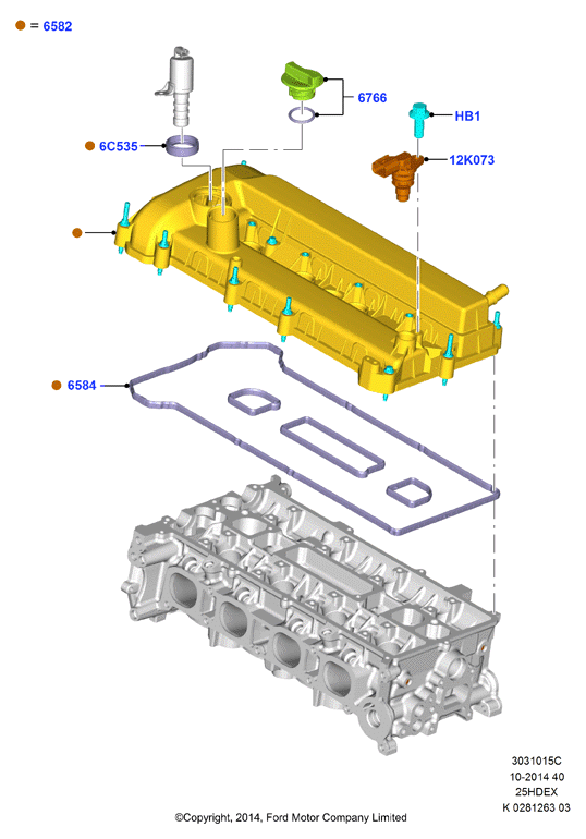 Крышка головки цилиндров, 2.5L I4 16v DOHC EFI