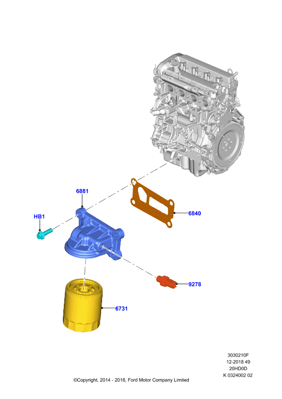Масляный радиатор и фильтр, 2.0L IVCT Turbo