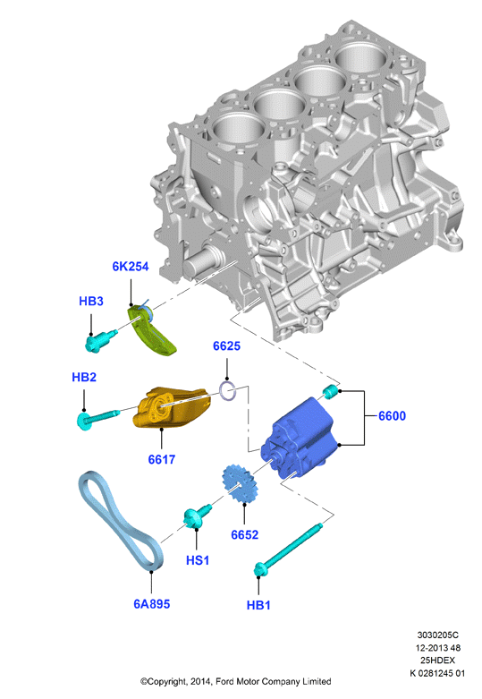 Масляный насос, 2.5L I4 16v DOHC EFI