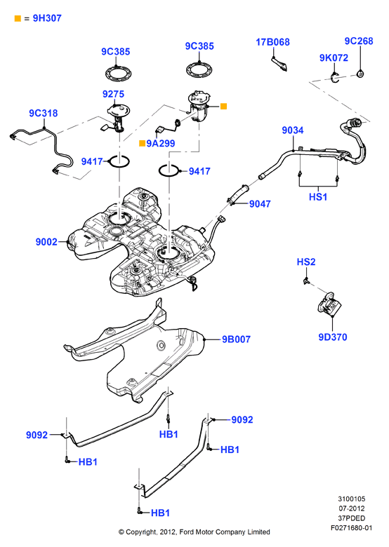Топл. бак и сопутствующие эле., 3.7L DOHC 4v V6 EFI