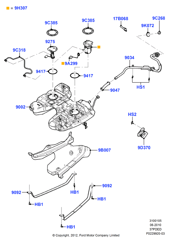 Топл. бак и сопутствующие эле., 3.7L DOHC 4v V6 EFI