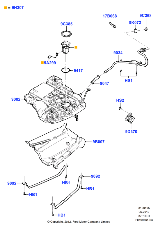 Топл. бак и сопутствующие эле., 3.7L DOHC 4v V6 EFI