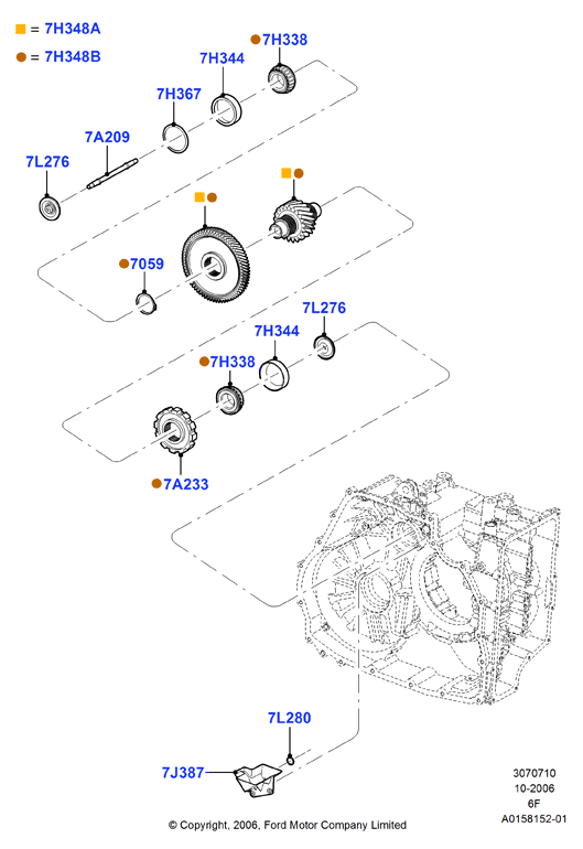 Схема установки 7T4Z 7J387-D