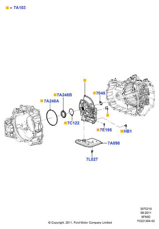 Насос коробки передач в сборе, 6F 6 Speed Mid Range Auto