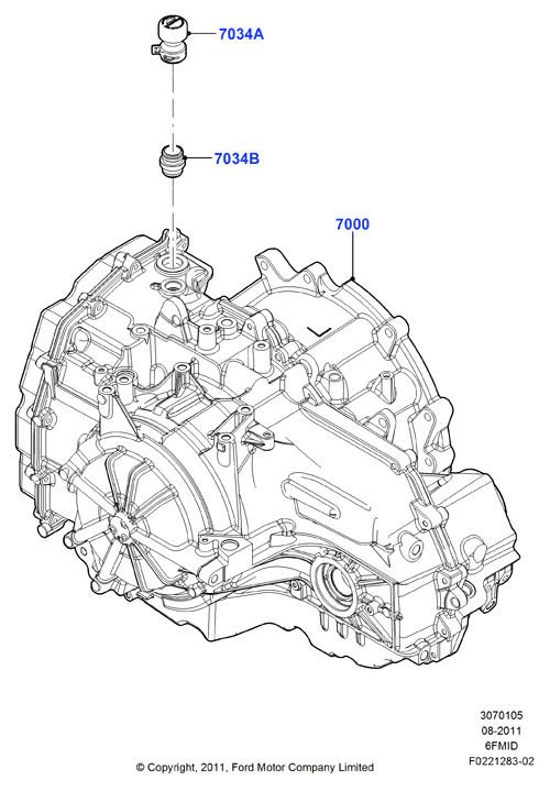 Коробка передач и привод спидометра, 6F 6 Speed Mid Range Auto