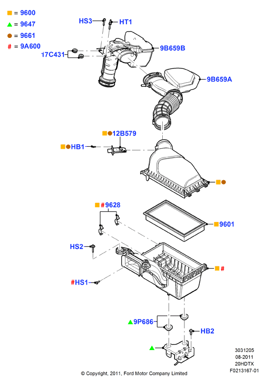 Схема установки 8V2Z 12B579-A