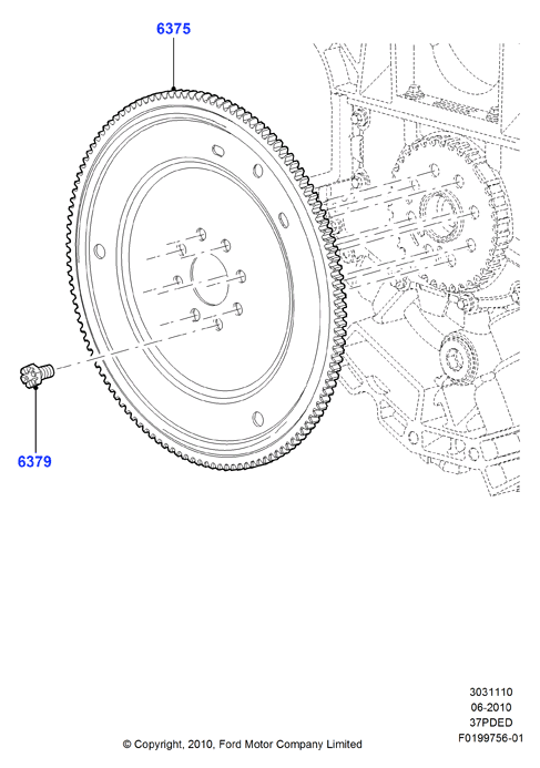 Маховик, 3.7L DOHC 4v V6 EFI