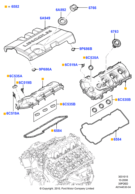 Крышка головки цилиндров, 3.5L DOHC VCT