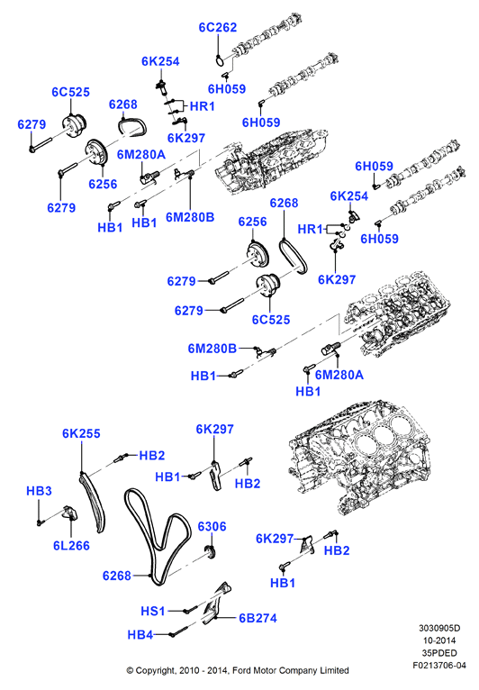 Газораспределительный механизм, 3.5L DOHC VCT