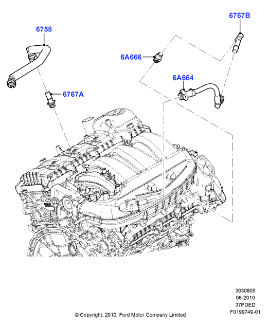 Сист.пониж.токс.выхл.-картер, 3.7L DOHC 4v V6 EFI