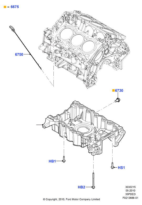 Масл. картер/указат. уровня масла, 3.5L DOHC VCT