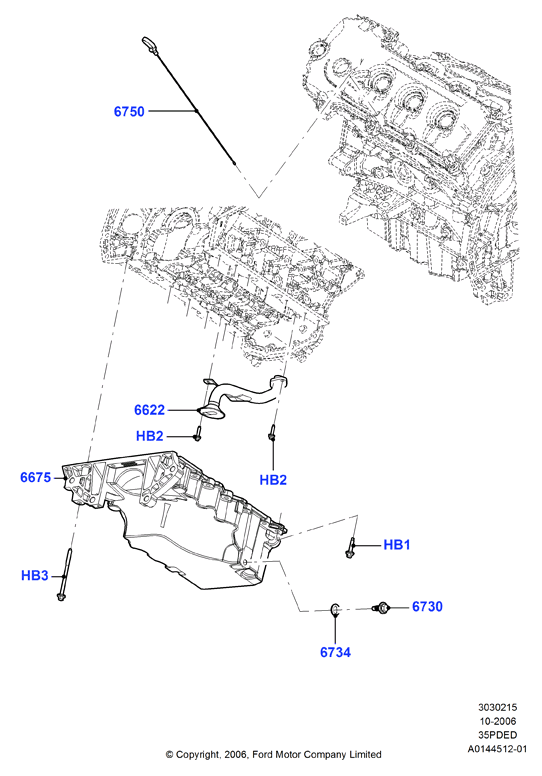 Масл. картер/указат. уровня масла, 3.5L DOHC VCT