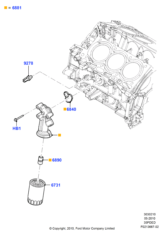 Масляный радиатор и фильтр, 3.5L DOHC VCT