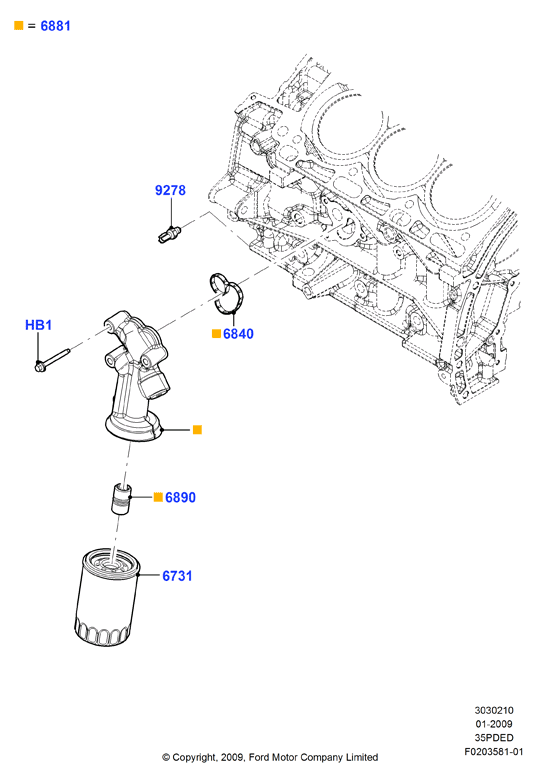 Масляный радиатор и фильтр, 3.5L DOHC VCT