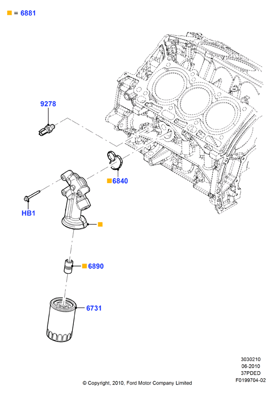 Масляный радиатор и фильтр, 3.7L DOHC 4v V6 EFI
