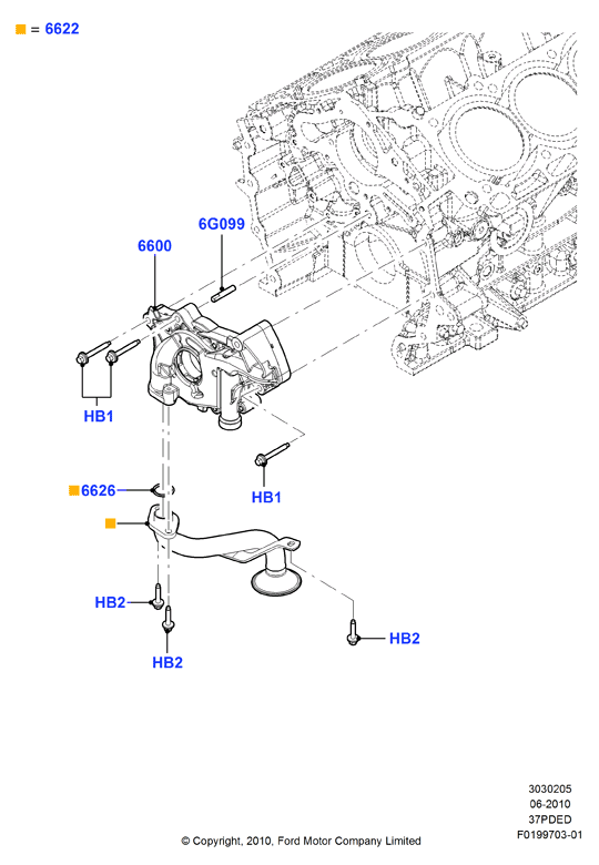 Масляный насос, 3.7L DOHC 4v V6 EFI