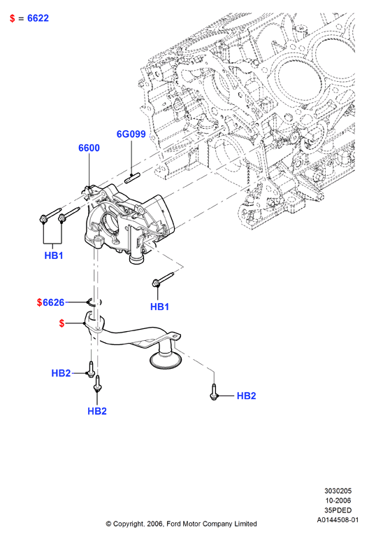 Масляный насос, 3.5L DOHC VCT