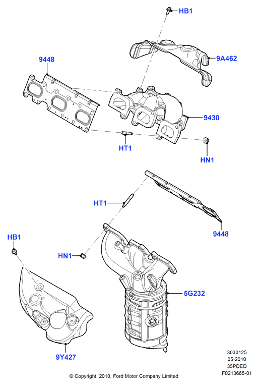 Выпускной коллектор, 3.5L DOHC VCT