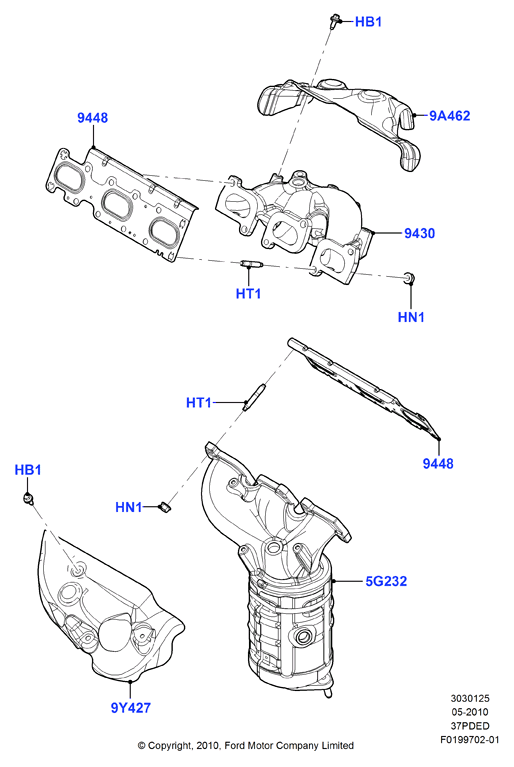 Выпускной коллектор, 3.7L DOHC 4v V6 EFI