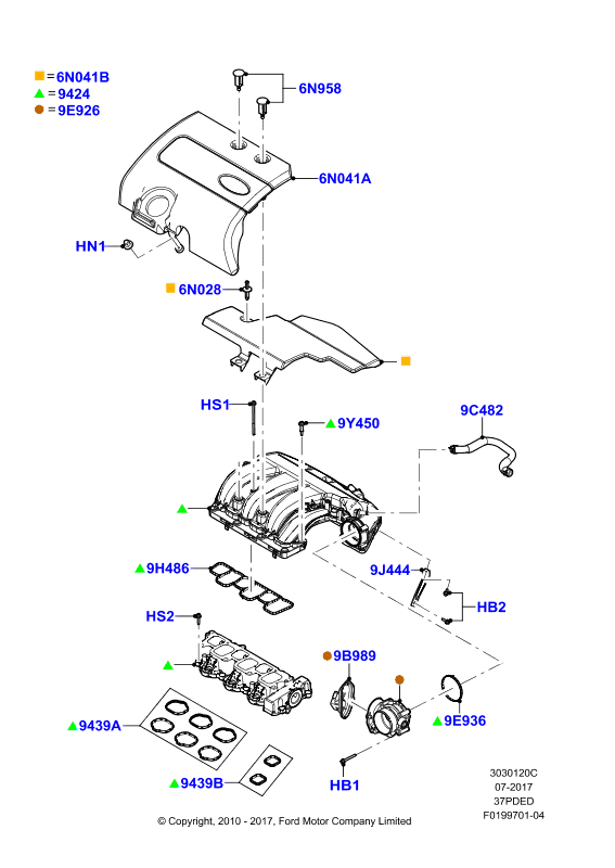 Впускной коллектор, 3.7L DOHC 4v V6 EFI