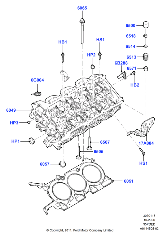 Головка цилиндров, 3.5L DOHC VCT