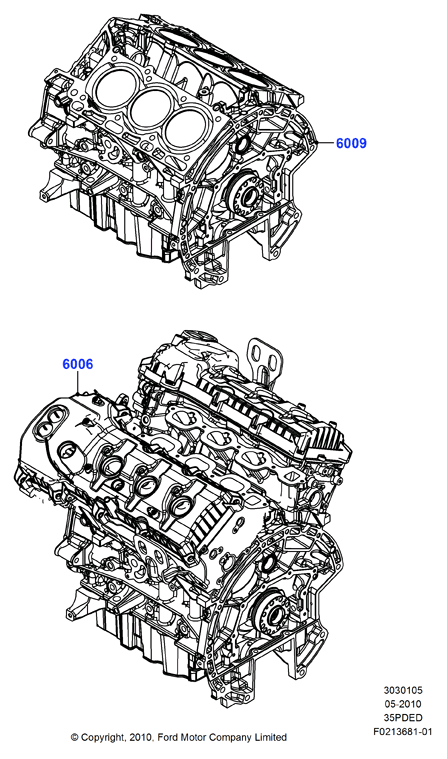 Сервисн.двиг.и неукомпл.блок цил., 3.5L DOHC VCT
