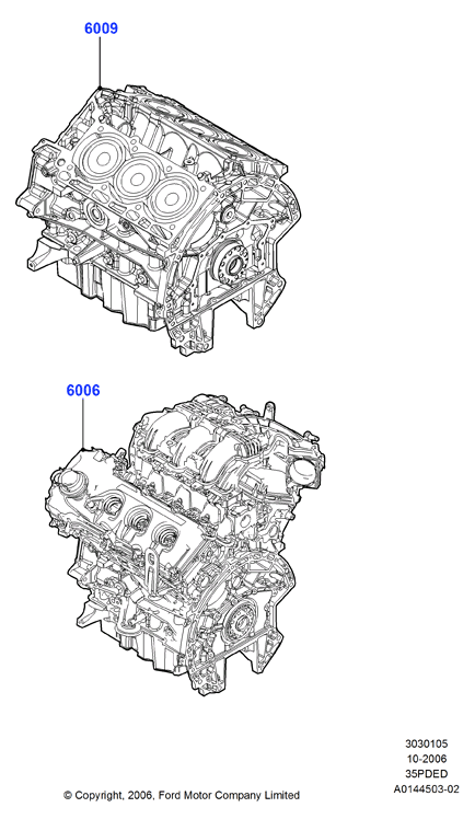 Сервисн.двиг.и неукомпл.блок цил., 3.5L DOHC VCT