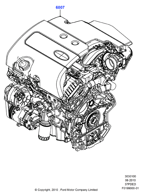 Полностью укомплектованн. двигатель, 3.7L DOHC 4v V6 EFI