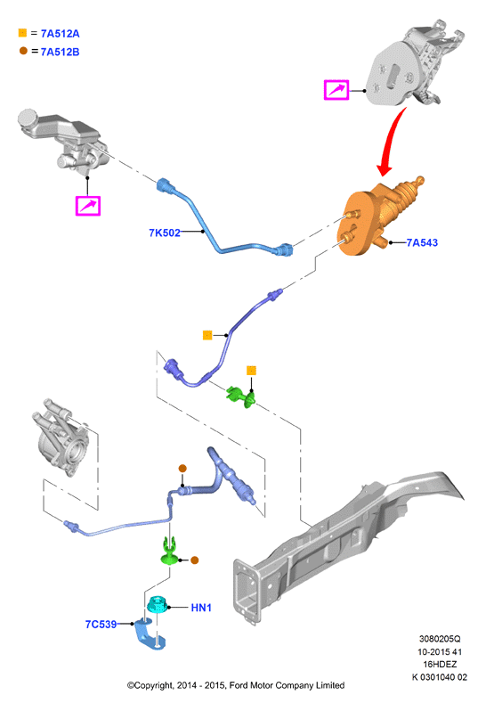 Главный и рабочий цилиндры сцеплен., Zetec 1.6 DOHC EFI