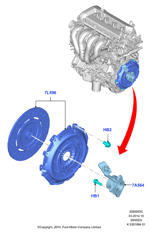 Сцепление, 2.0L Duratec 16V