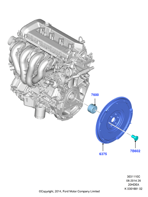 Маховик, 2.0L Duratec 16V