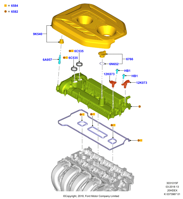 Крышка головки цилиндров, 2.0L 16V DOHC EFI