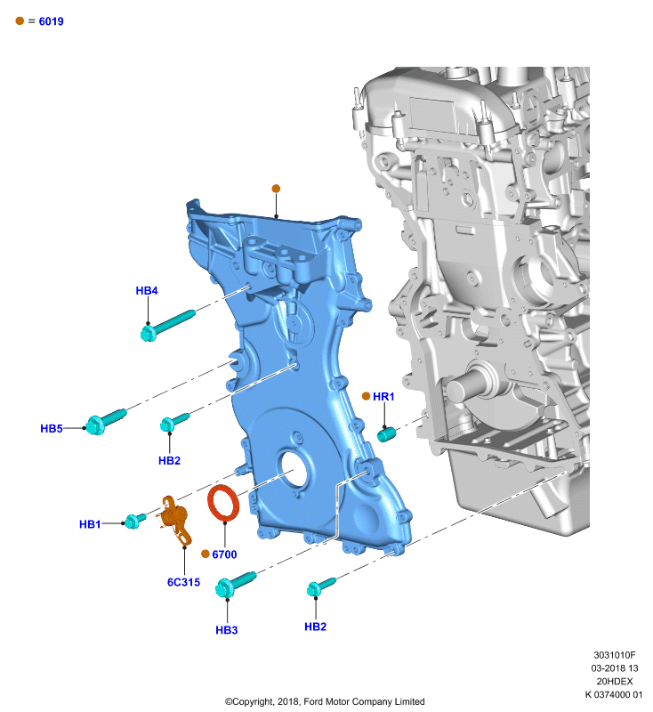 Крышки газораспредели. механизма, 2.0L 16V DOHC EFI