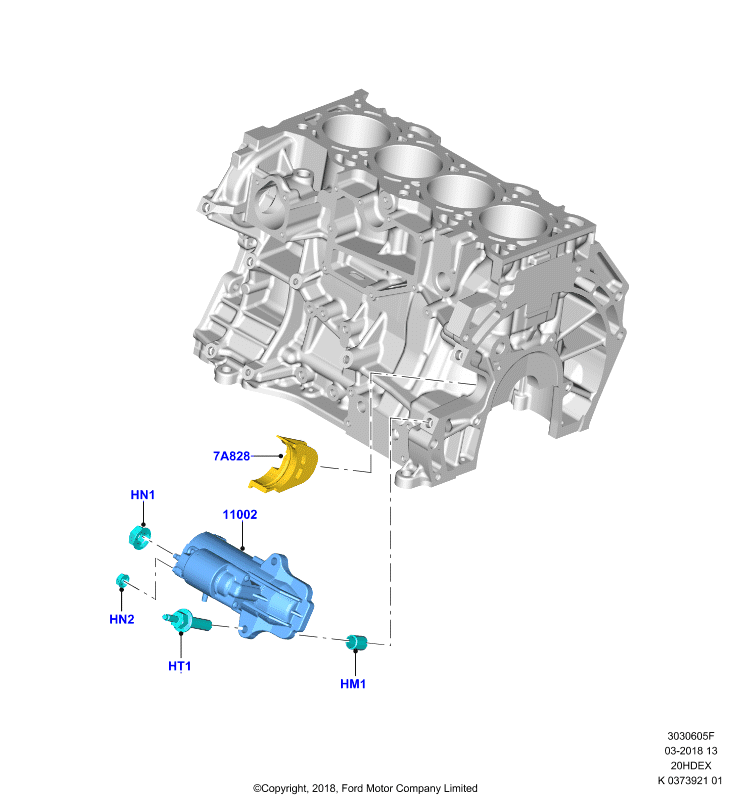 Опоры стартера, 2.0L 16V DOHC EFI