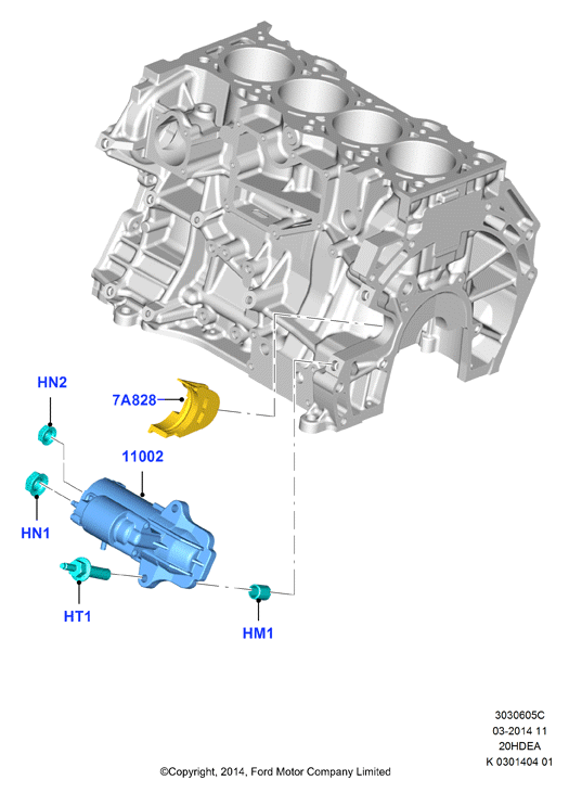 Опоры стартера, 2.0L Duratec 16V