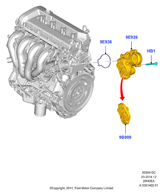 Корпус дроссельной заслонки, 2.0L Duratec 16V