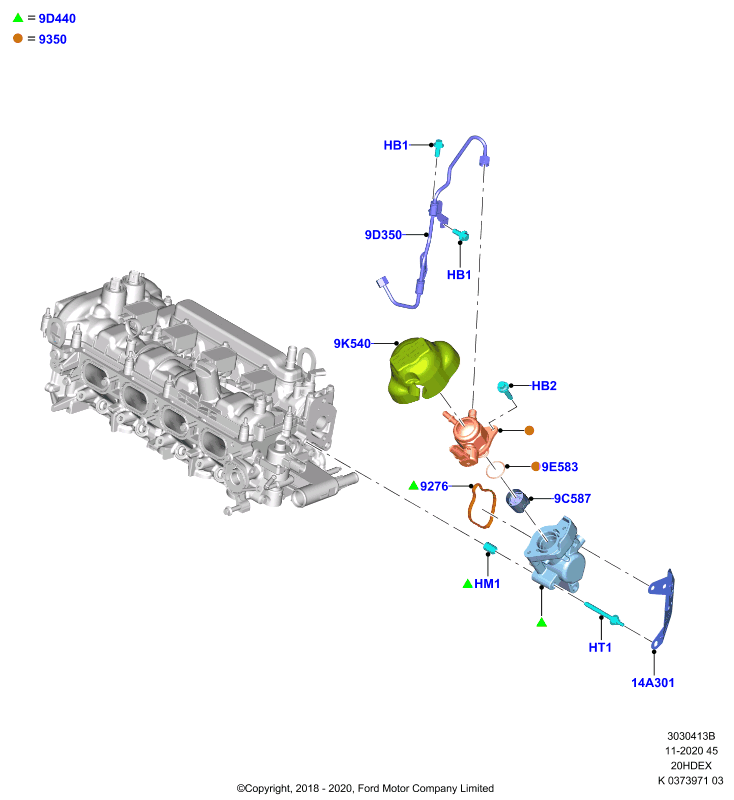 ТНВД, установл. на двигат., 2.0L 16V DOHC EFI