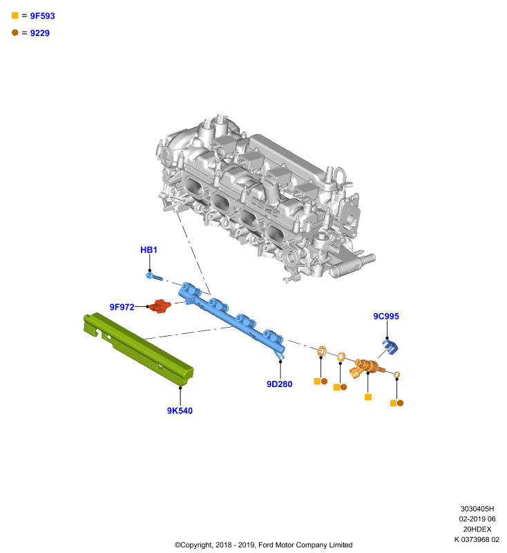 Топливные форсунки и трубопроводы, 2.0L 16V DOHC EFI