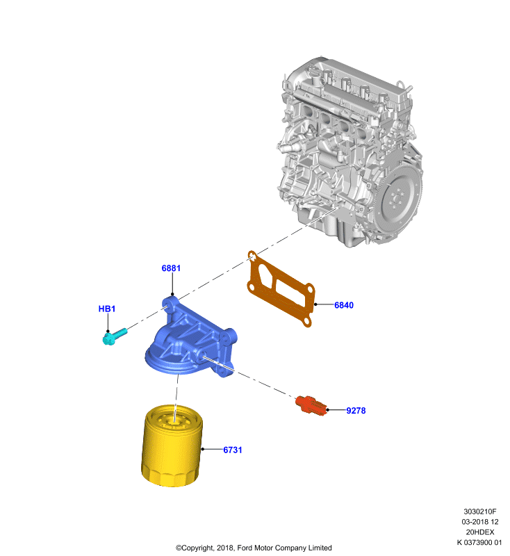 Масляный радиатор и фильтр, 2.0L 16V DOHC EFI