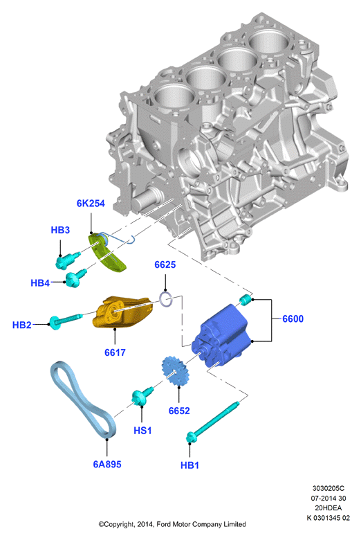 Масляный насос, 2.0L Duratec 16V