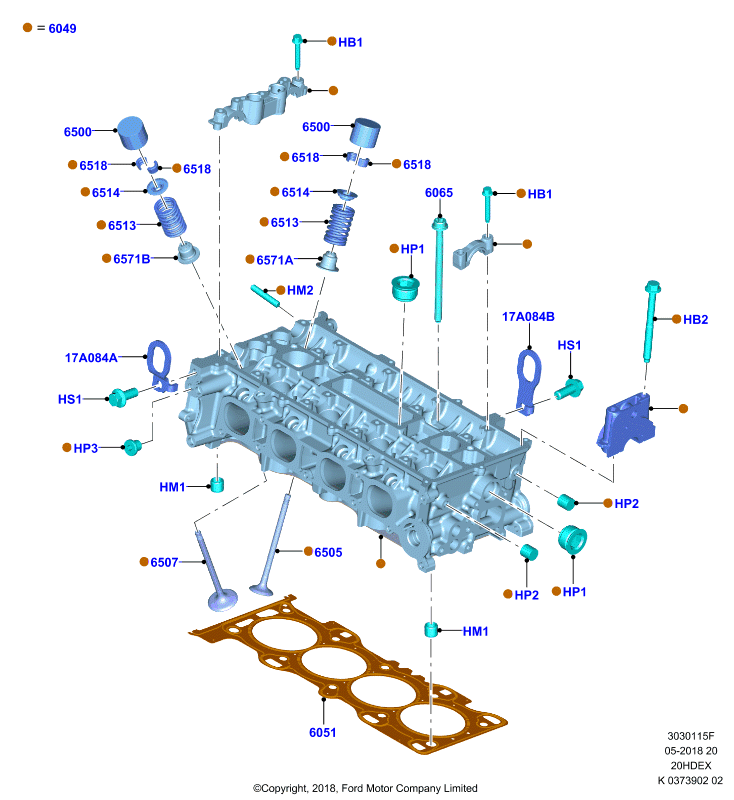 Головка цилиндров, 2.0L 16V DOHC EFI
