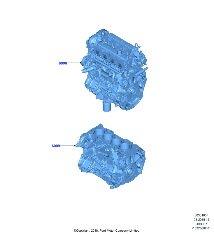 Сервисн.двиг.и неукомпл.блок цил., 2.0L 16V DOHC EFI