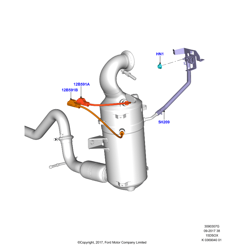 Модули и датчики выхлопной системы, 1.5L SOHC DI TC I4 DIESEL  (15DSOX)