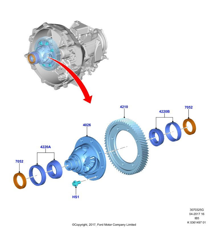 Эл-ты дифф.МКП в блоке с вед.мостом, 5 Speed Manual Transaxle